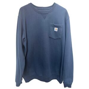 Carhartt Pocket Sweatshirt Mens Large Tall Blue Original Fit Workwear Crewneck